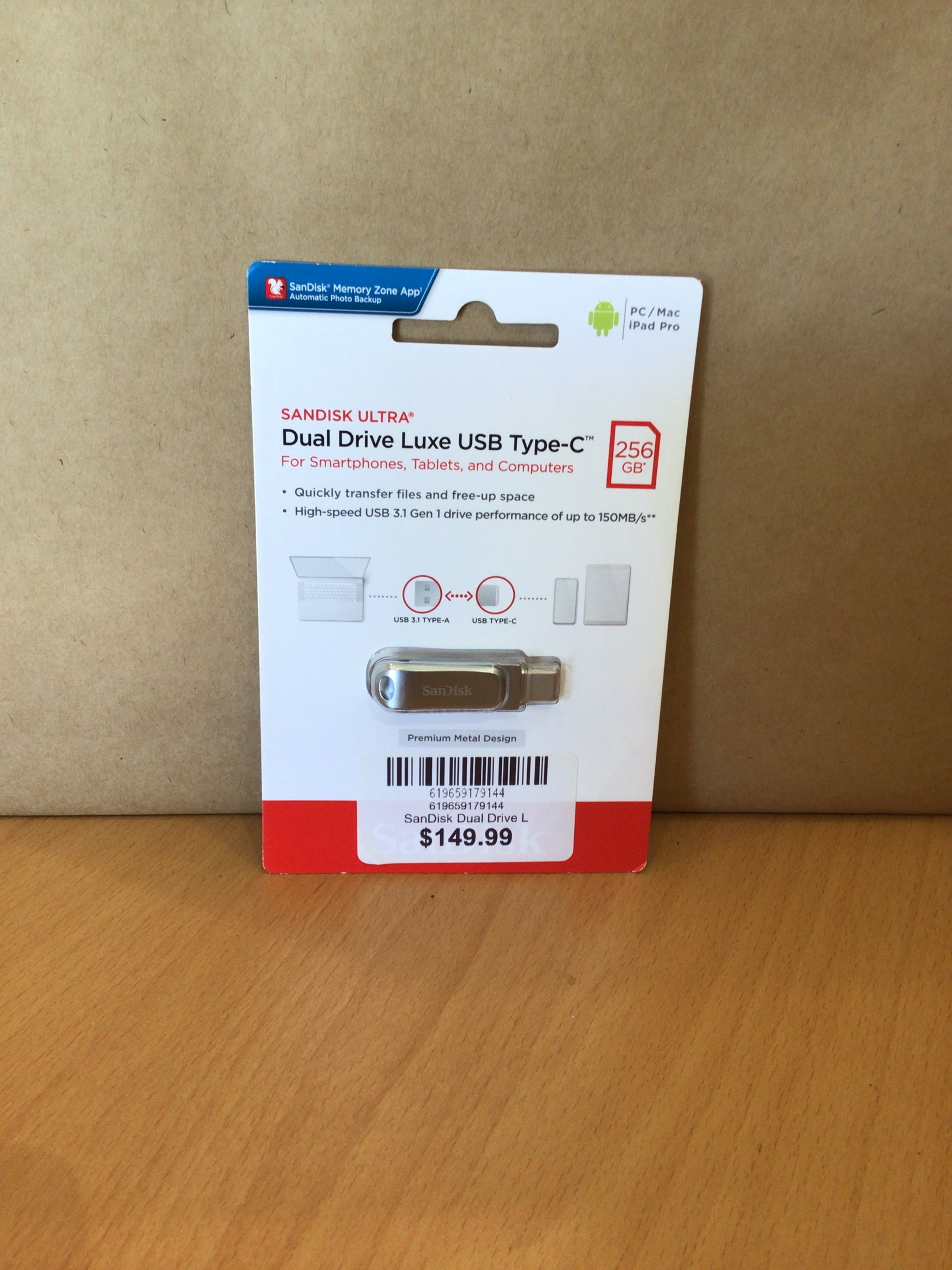 SanDisk Dual Drive Luxe USB Type-C - 256GB