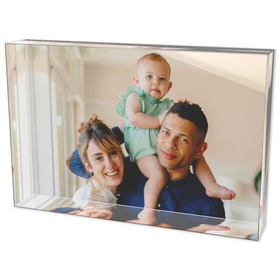 Acrylic Photo Block (Crystal Clear, Iridescent/Silver/Rose Gold - Glitter, Wooden)