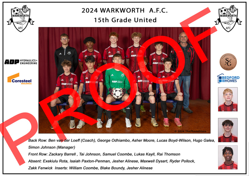 Warkworth Football Team photos 2024