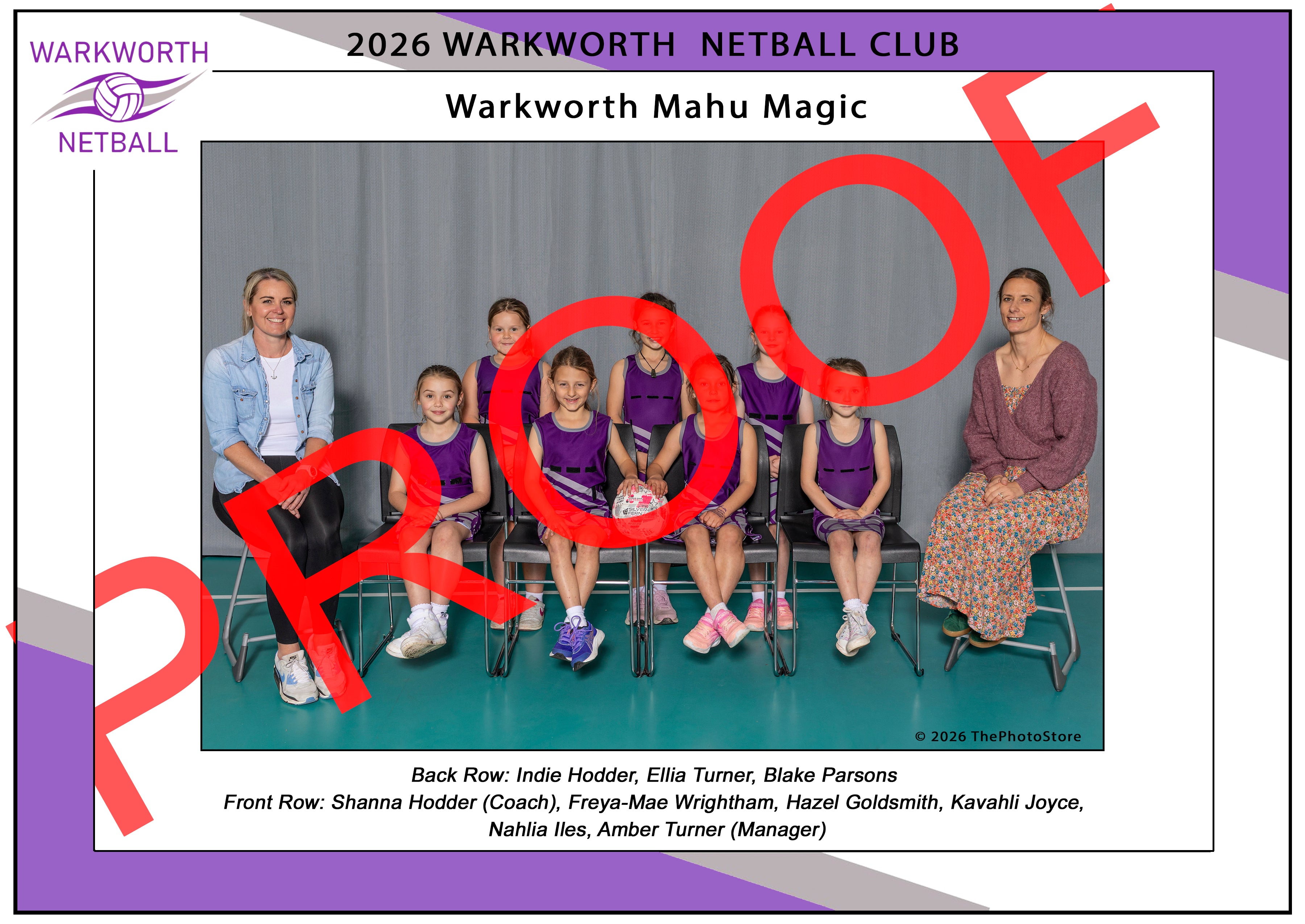 Warkworth Netball Club Team Photos