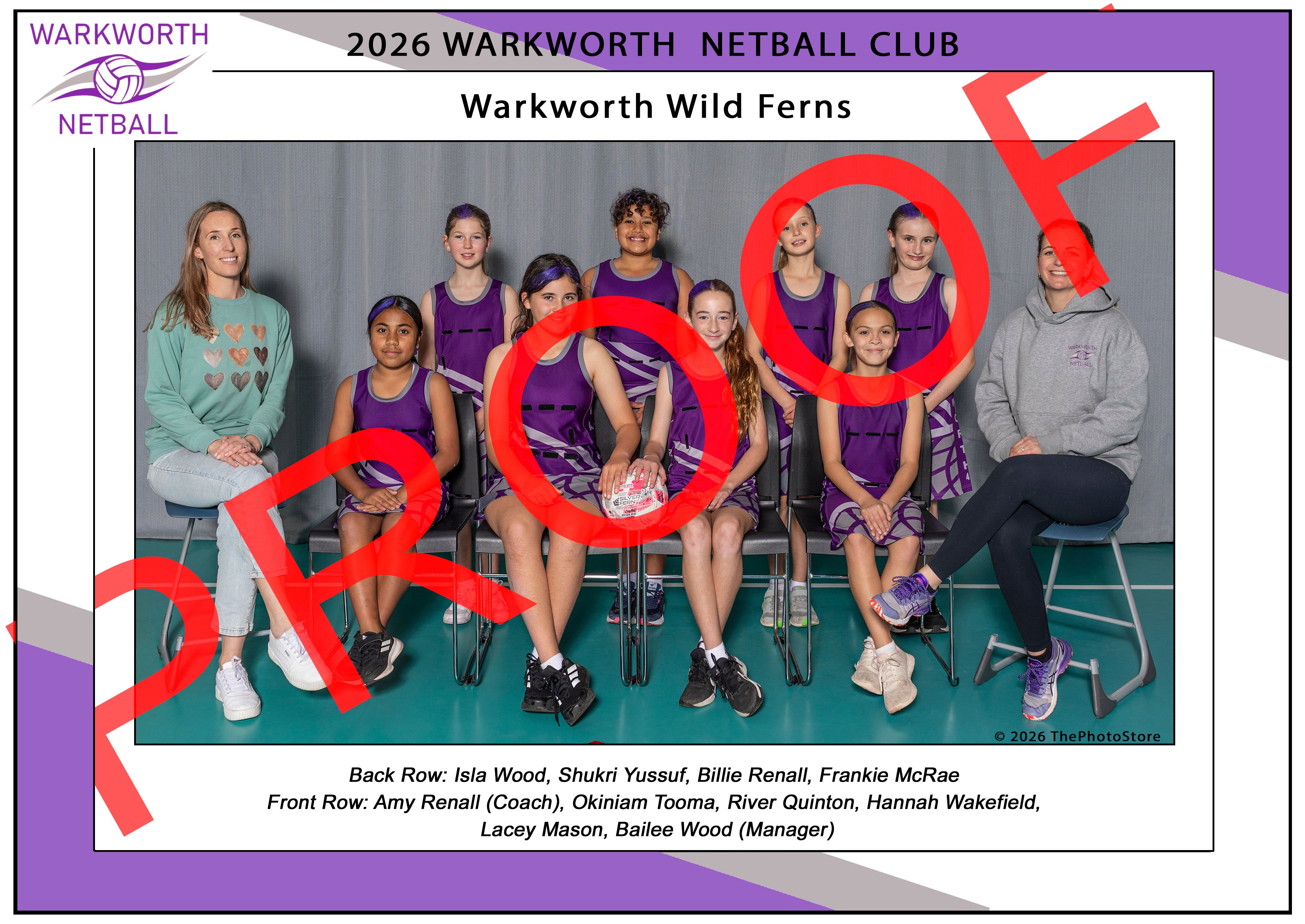 Warkworth Netball Club Team Photos