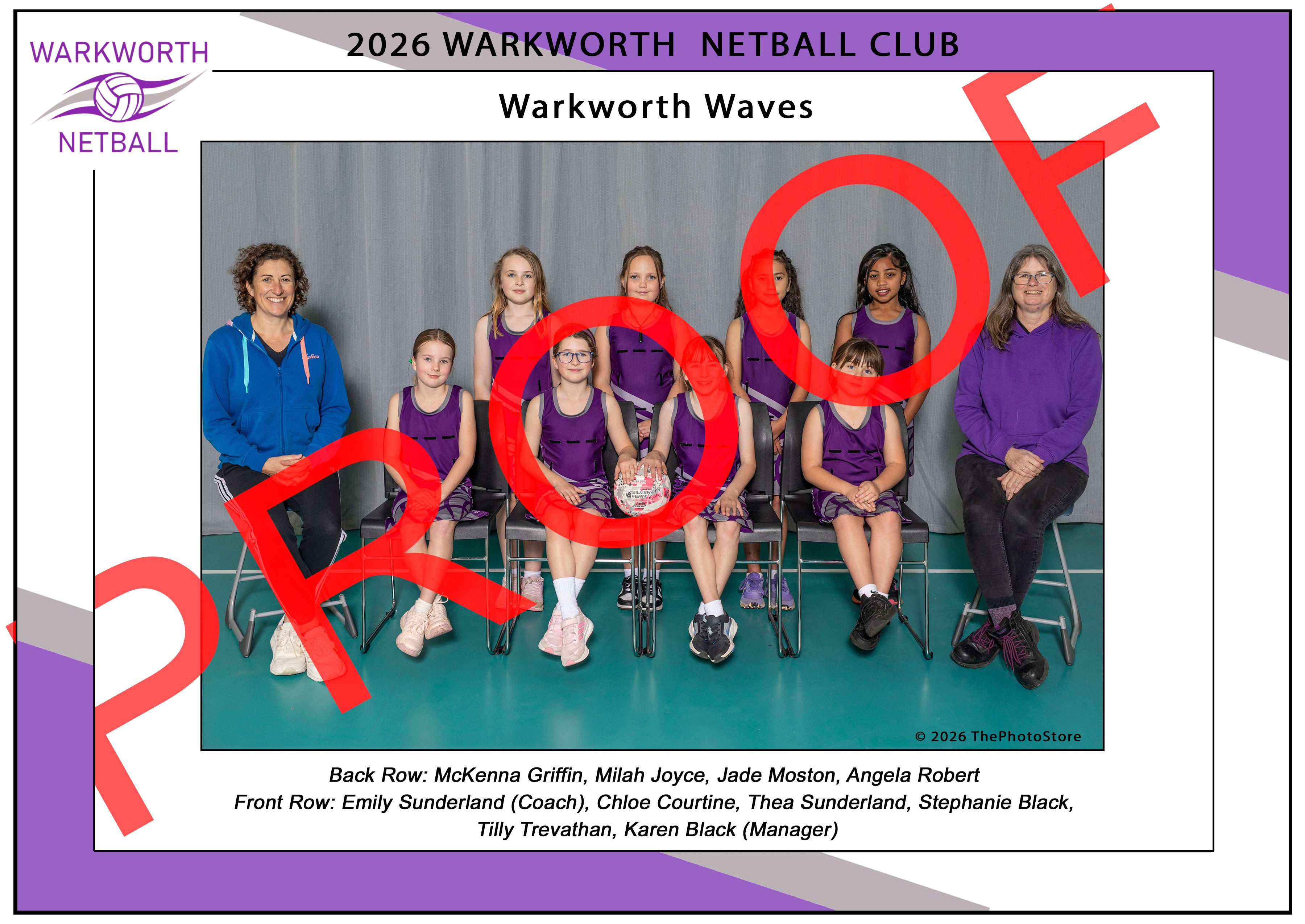 Warkworth Netball Club Team Photos