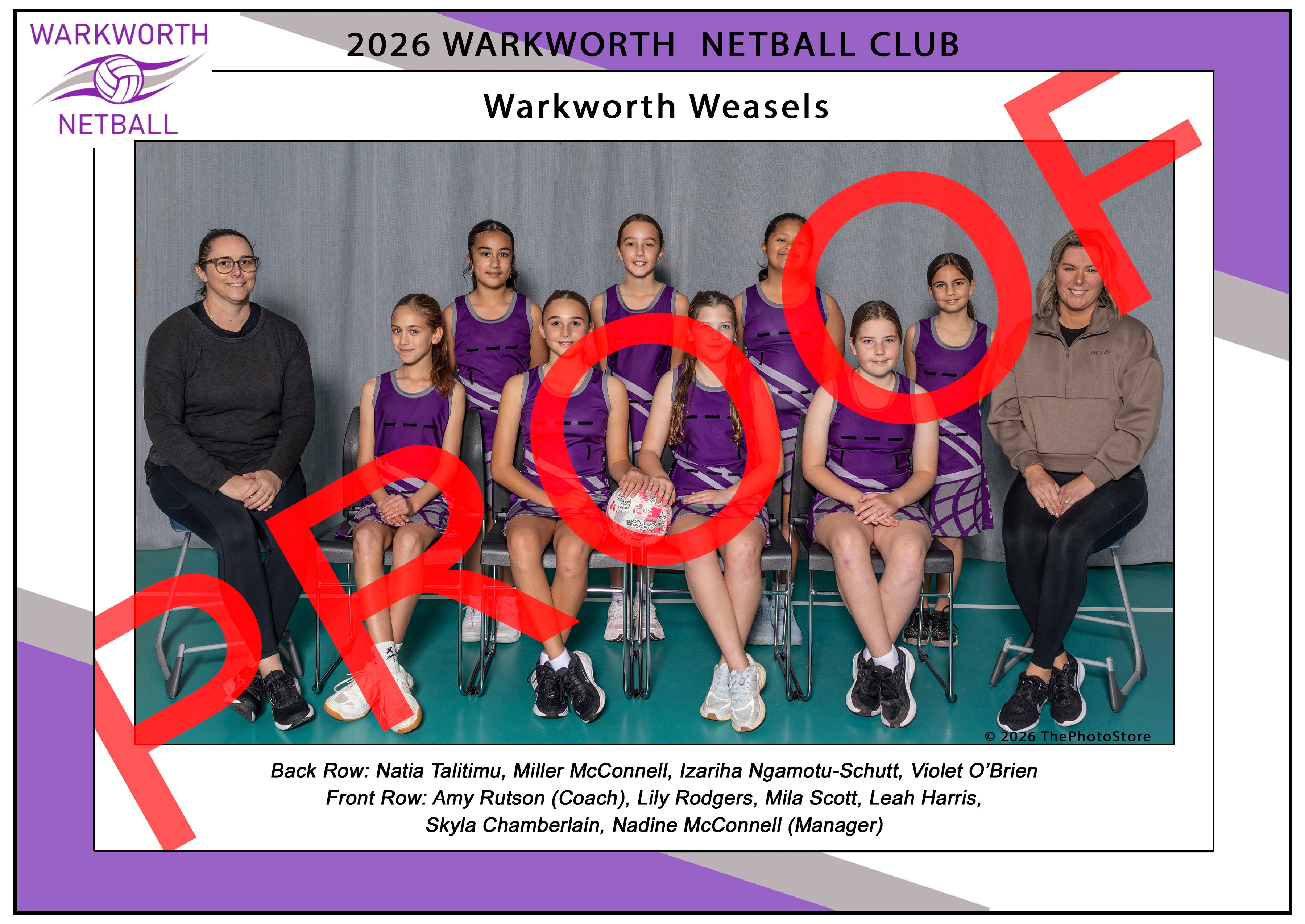 Warkworth Netball Club Team Photos