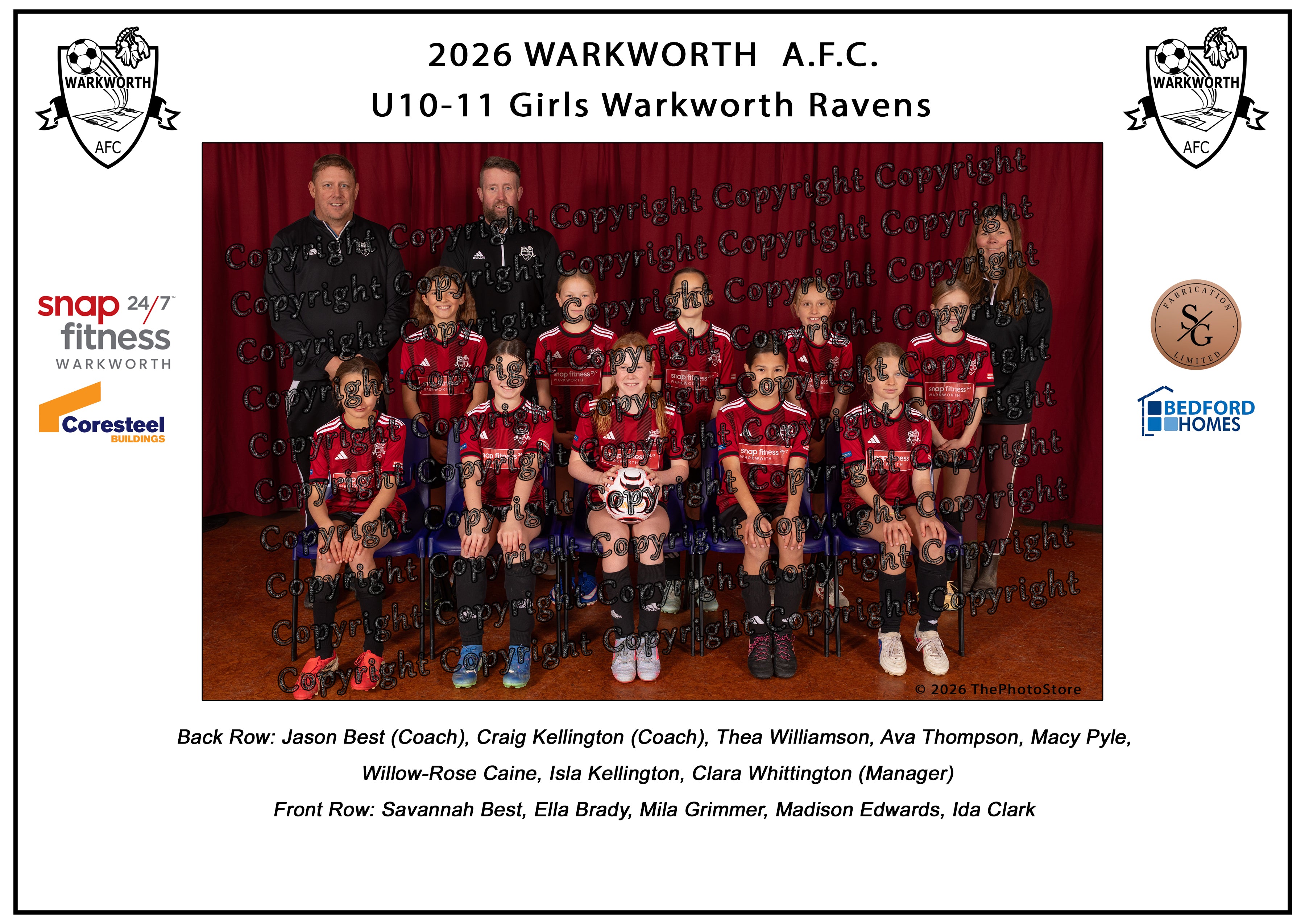 Warkworth Football Club Team Photos 2026