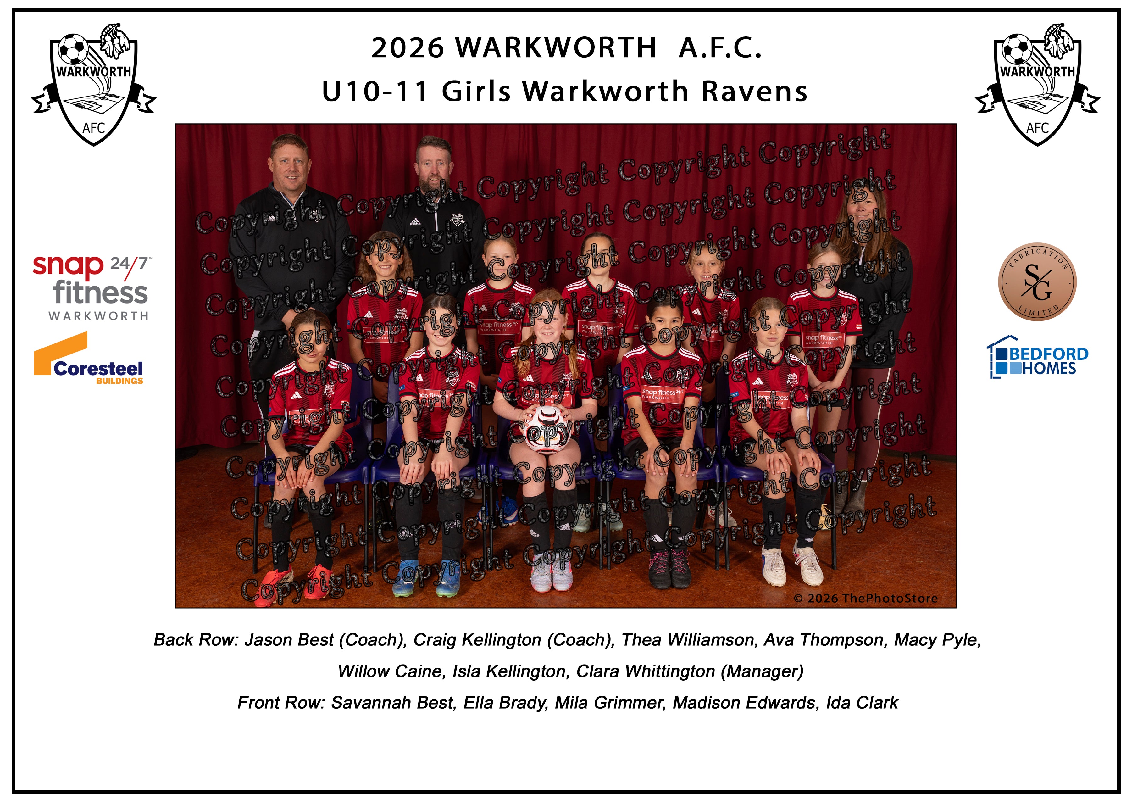 Warkworth Football Club Team Photos 2026