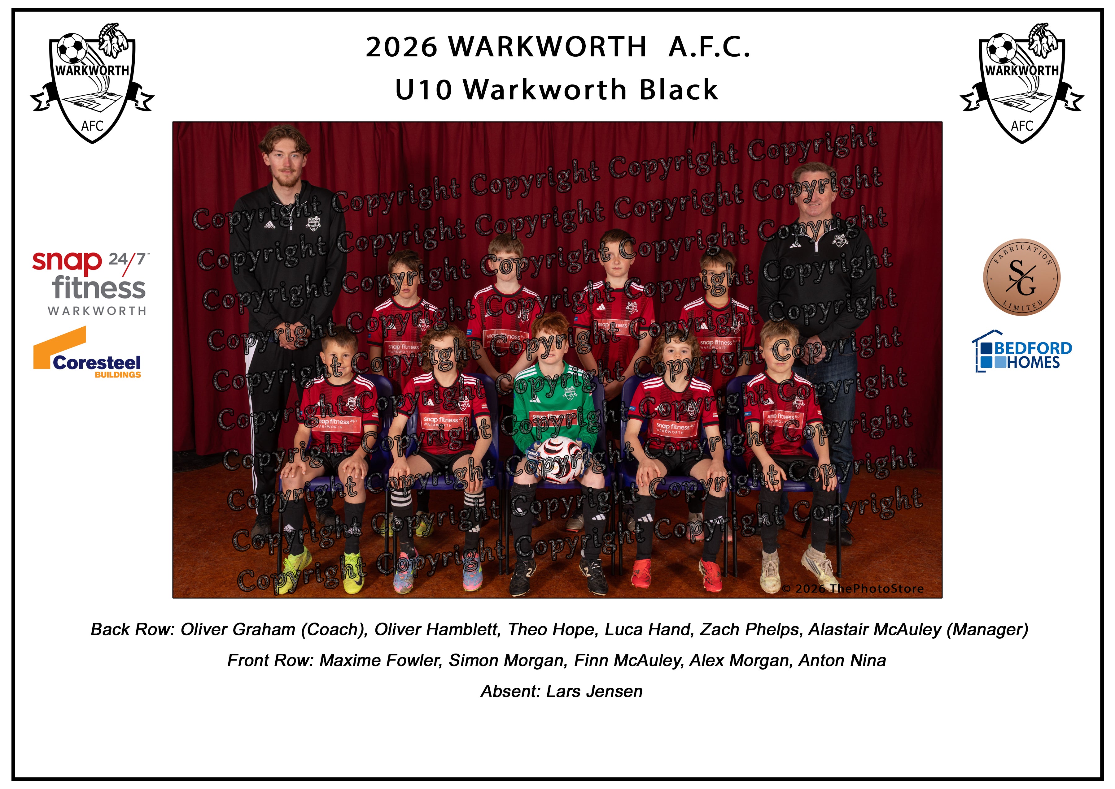 Warkworth Football Club Team Photos 2026
