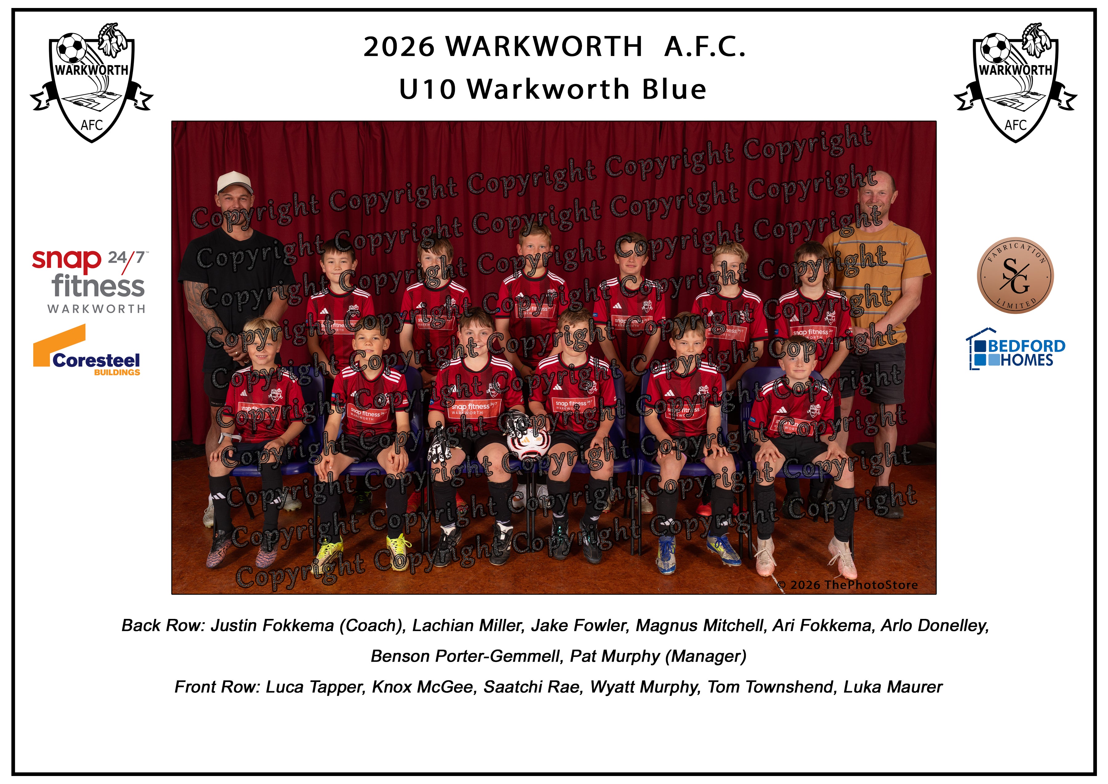 Warkworth Football Club Team Photos 2026