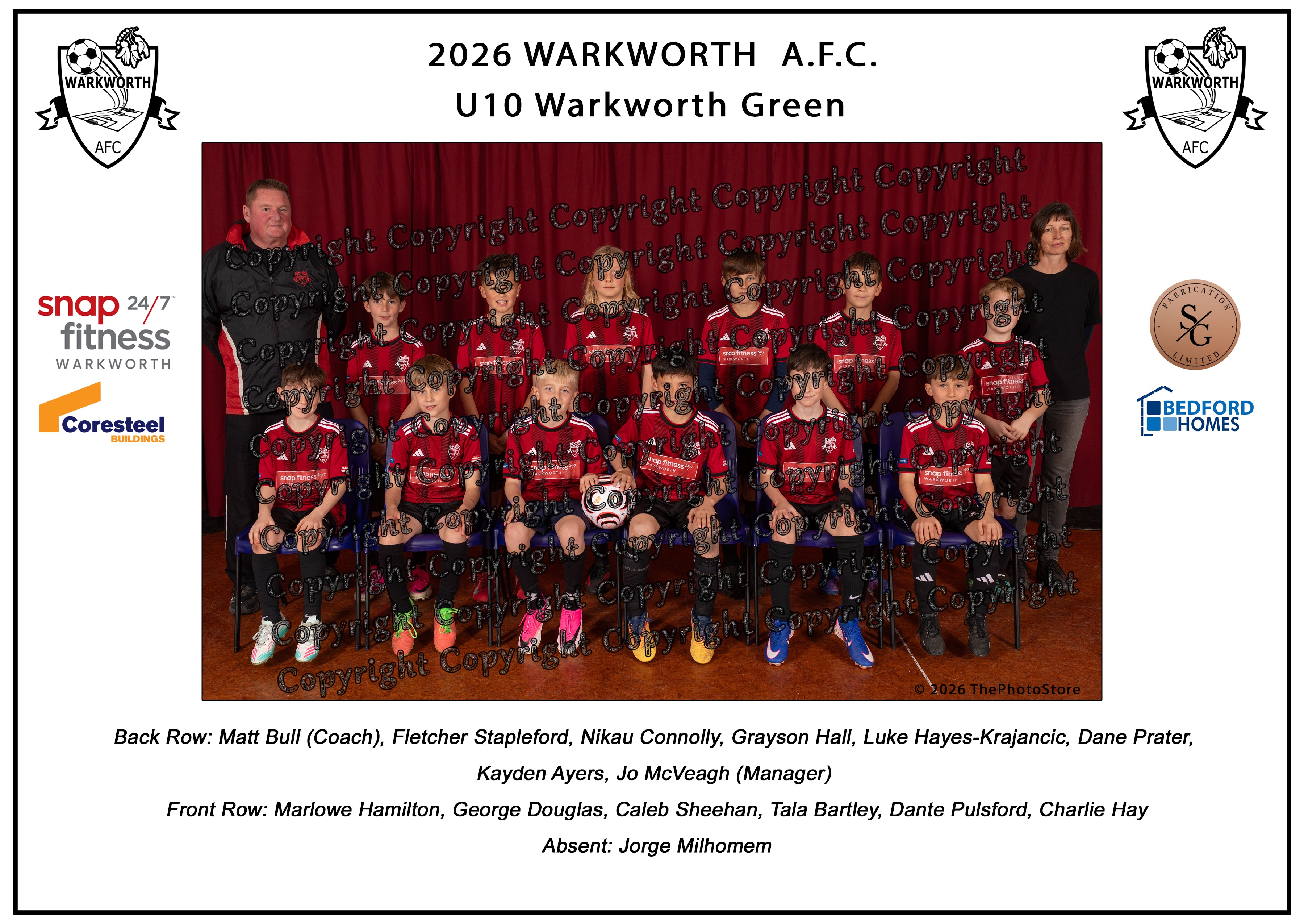 Warkworth Football Club Team Photos 2026