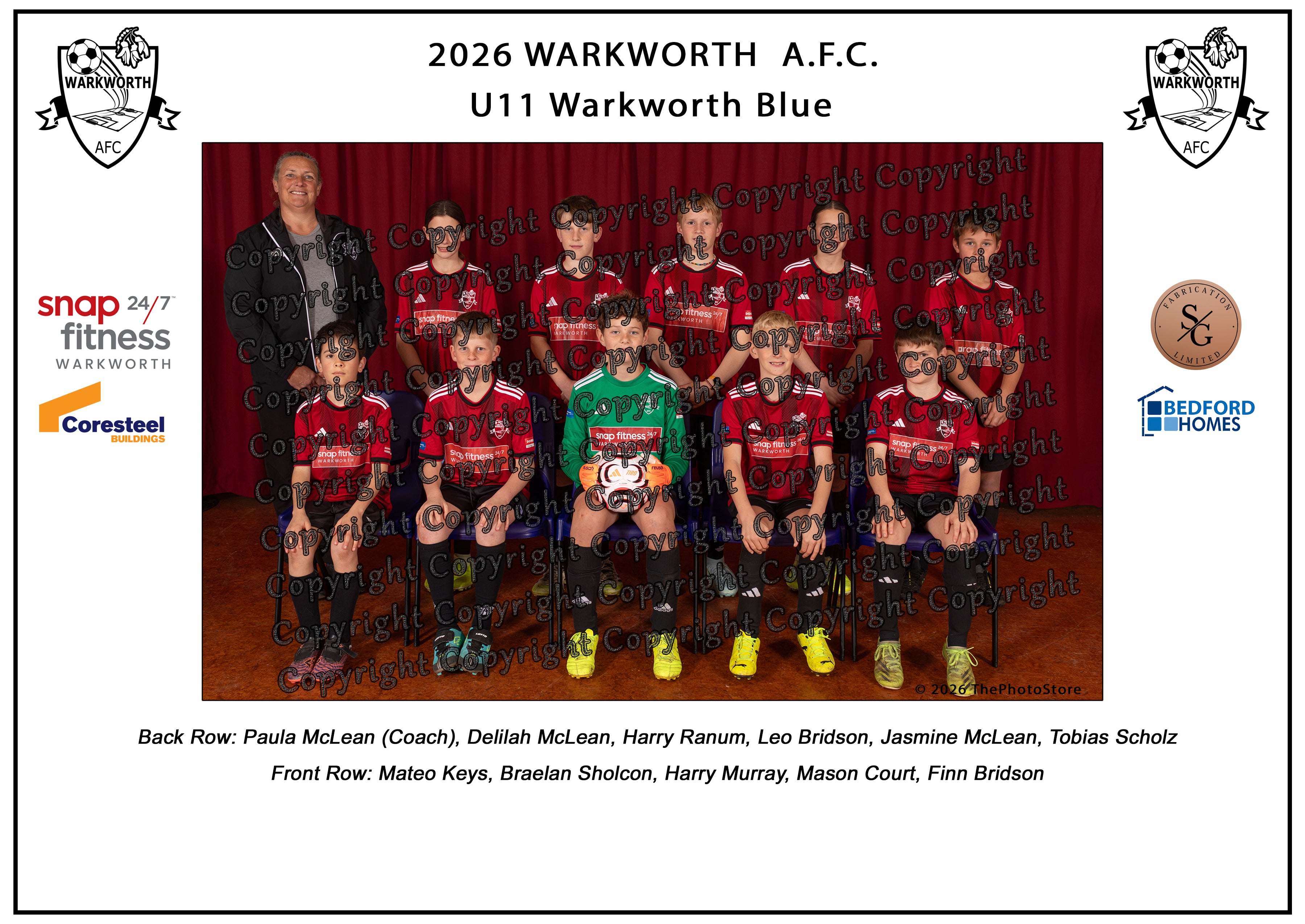 Warkworth Football Club Team Photos 2026