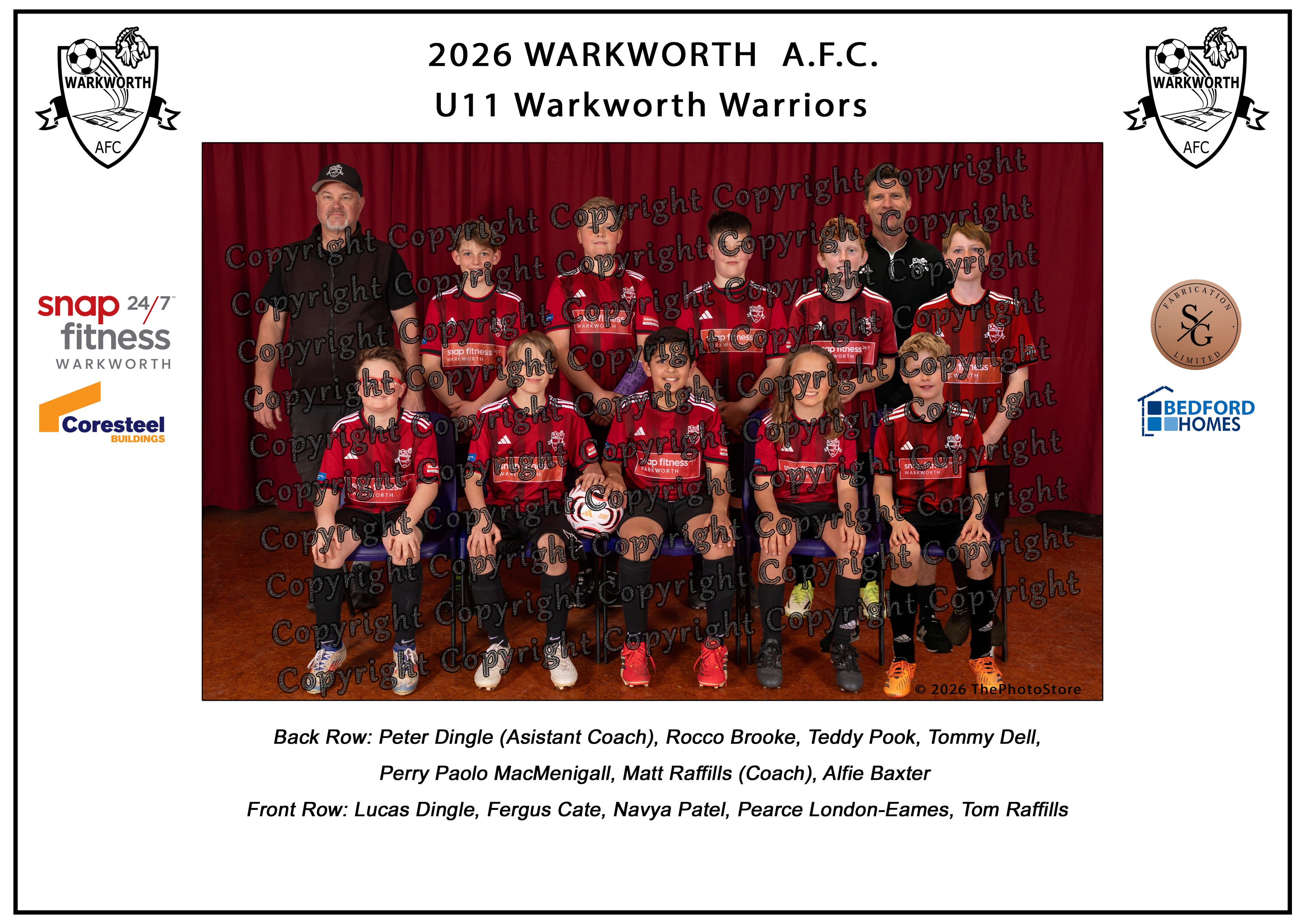 Warkworth Football Club Team Photos 2026