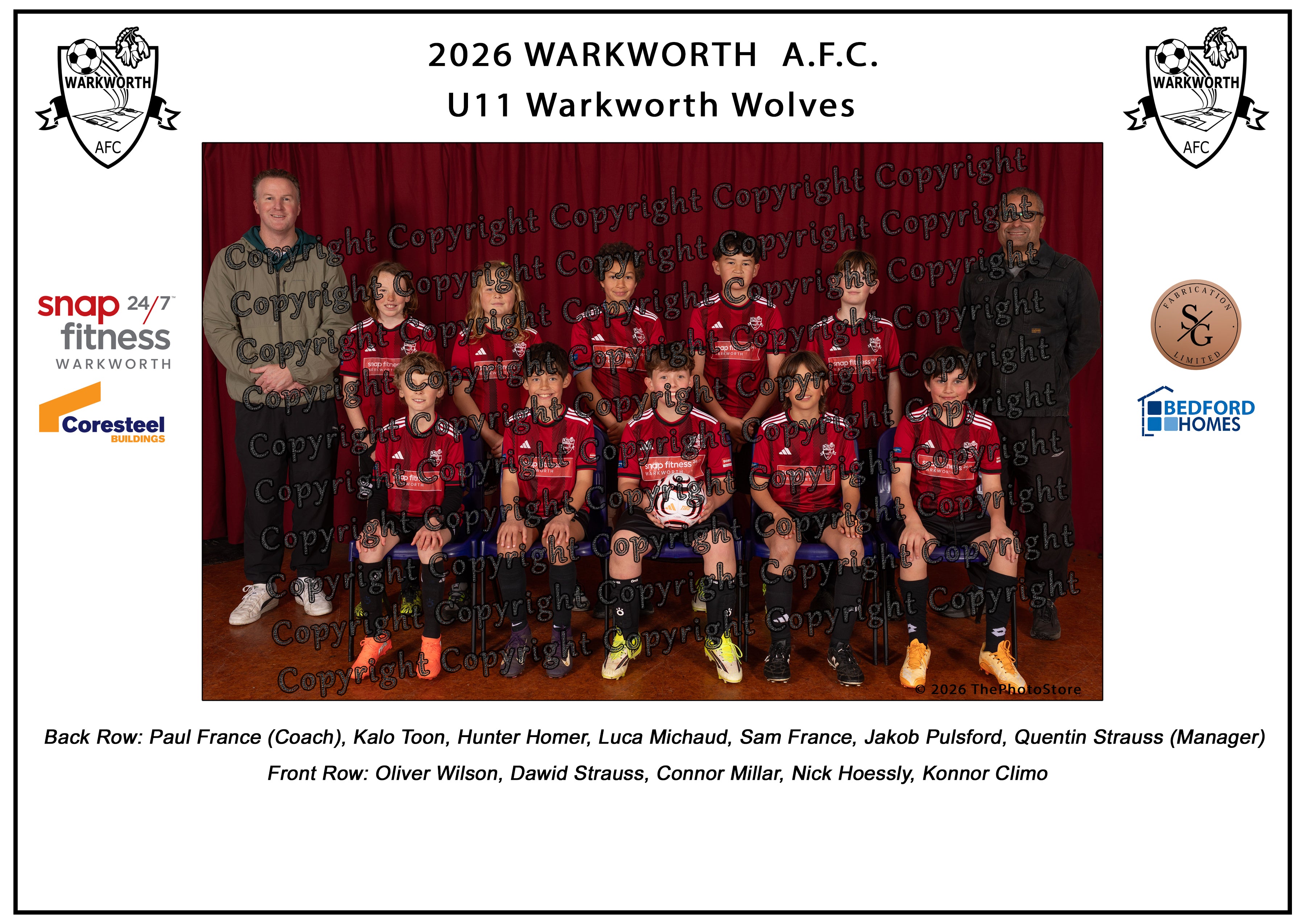 Warkworth Football Club Team Photos 2026