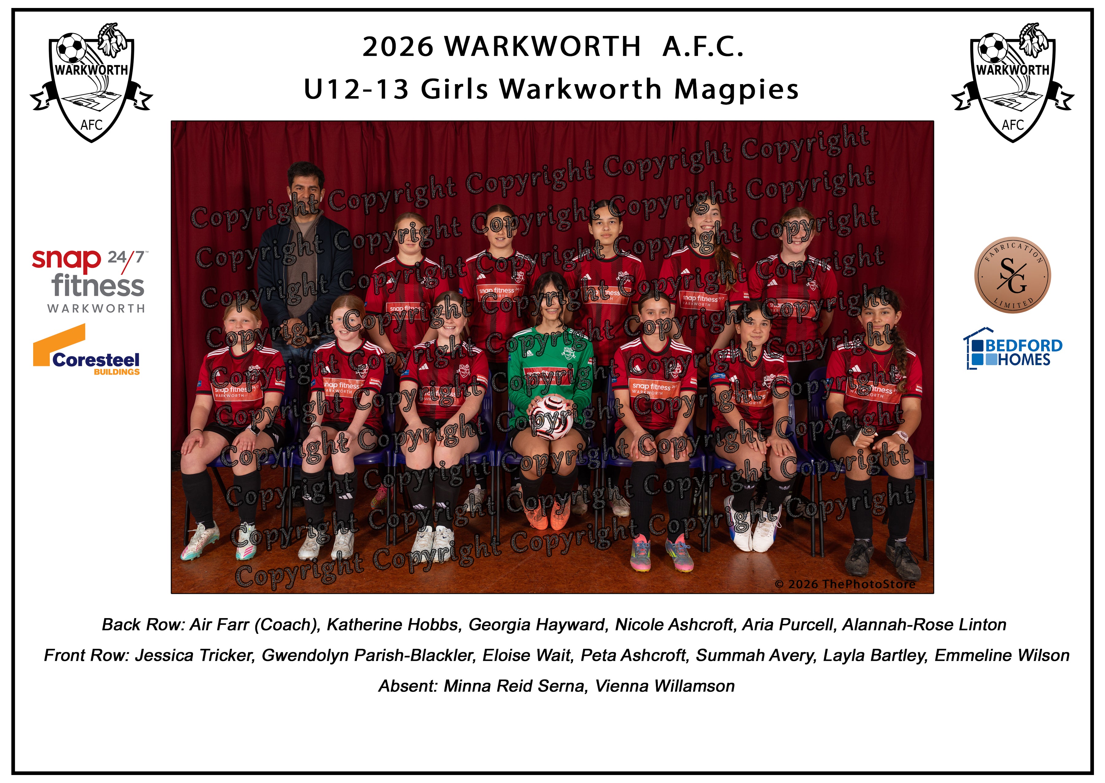 Warkworth Football Club Team Photos 2026