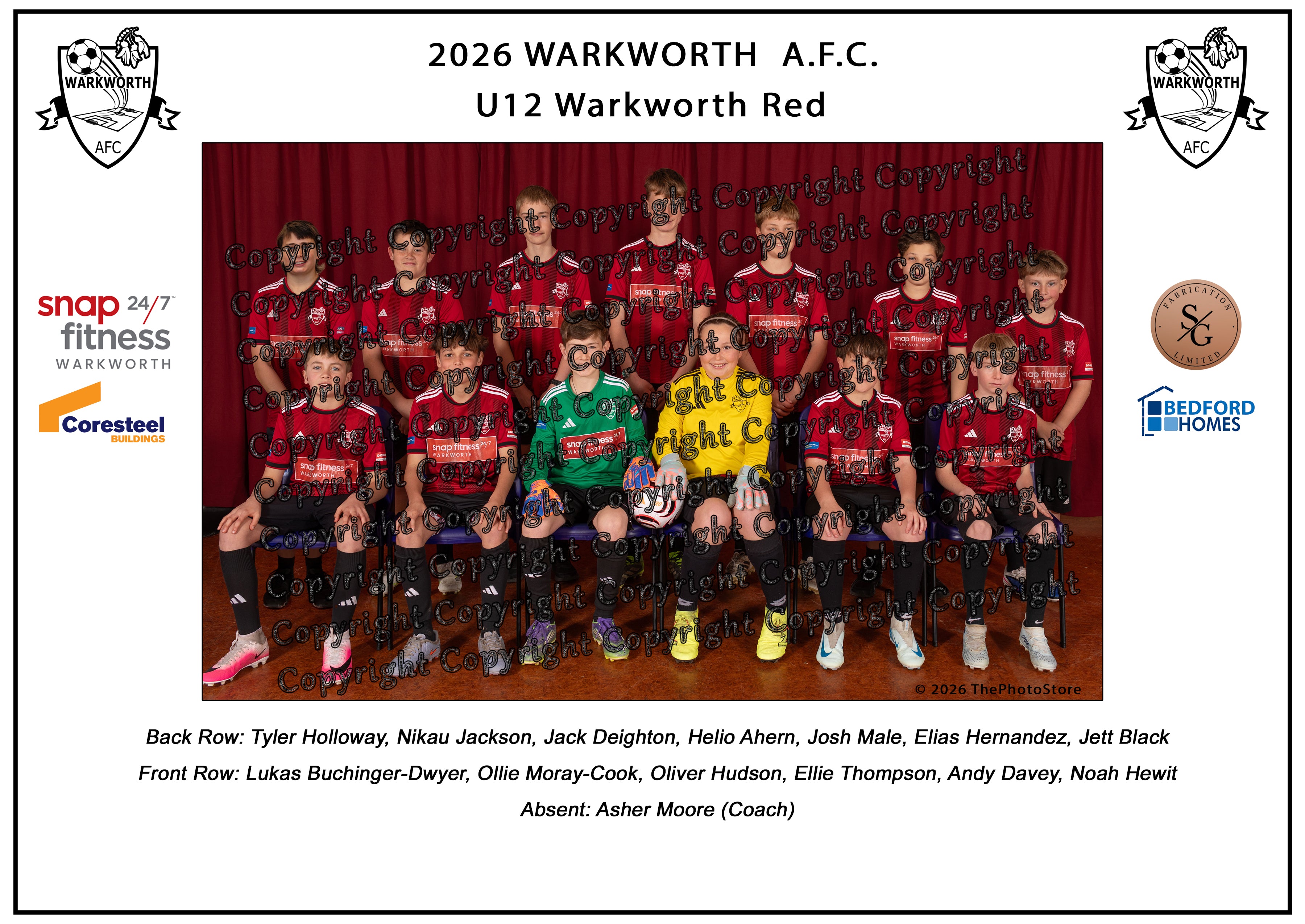Warkworth Football Club Team Photos 2026