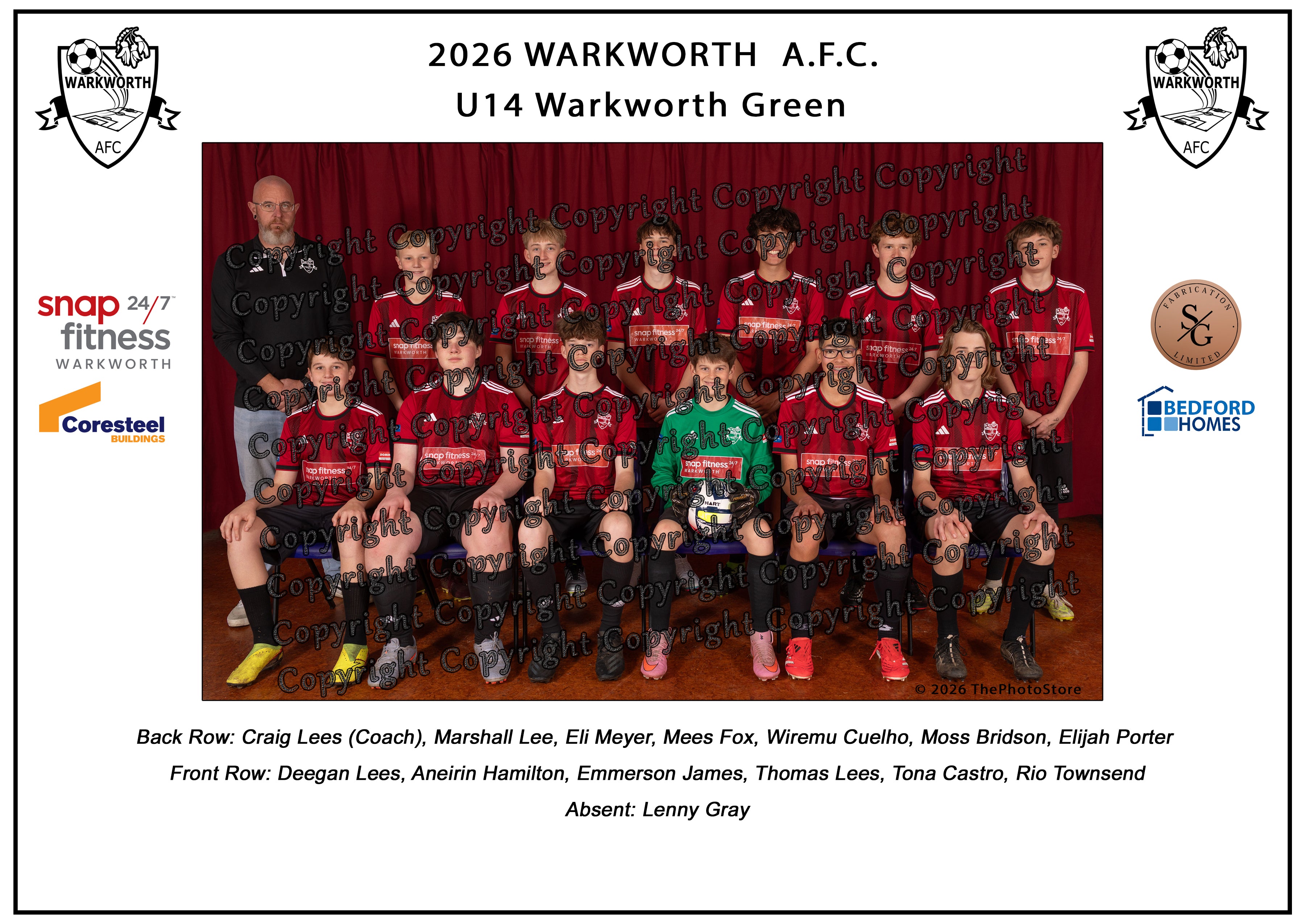 Warkworth Football Club Team Photos 2026