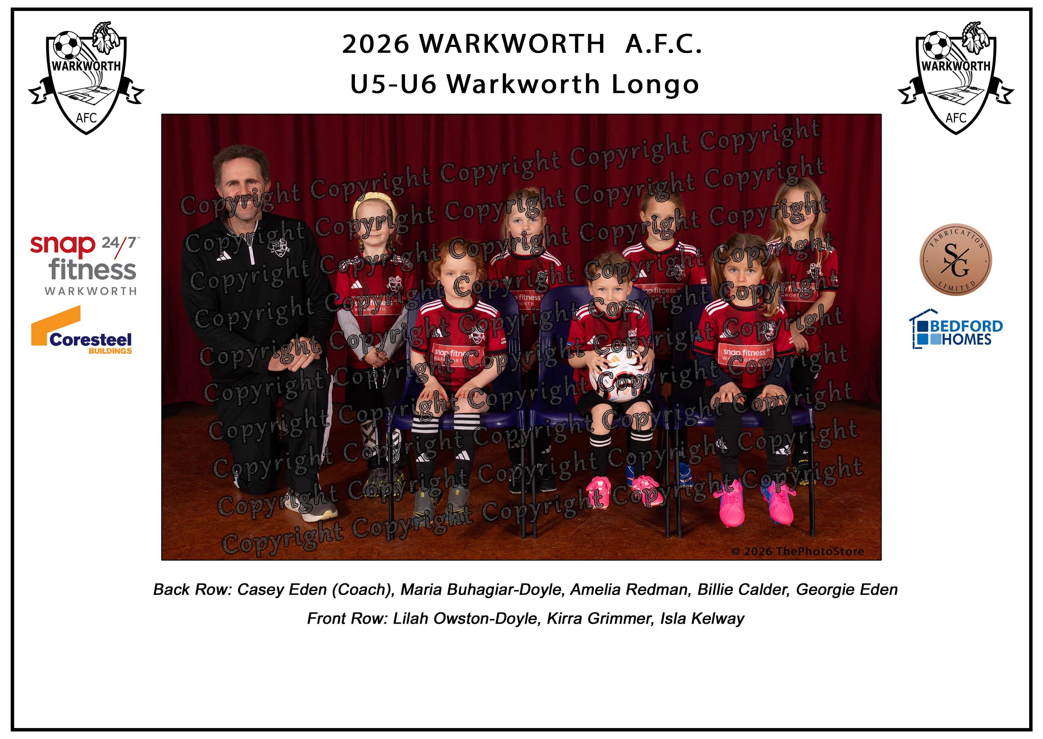 Warkworth Football Club Team Photos 2026