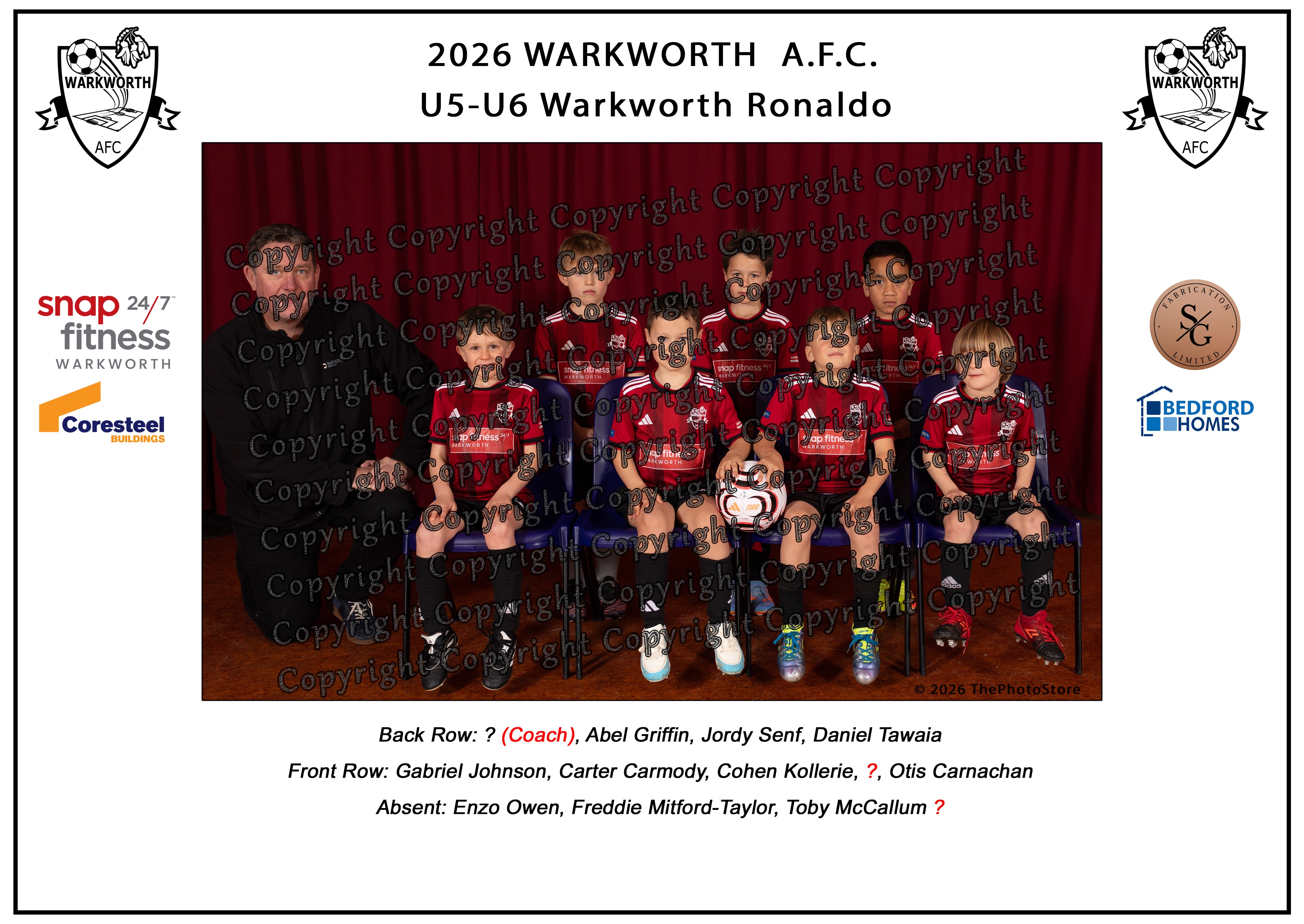Warkworth Football Club Team Photos 2026