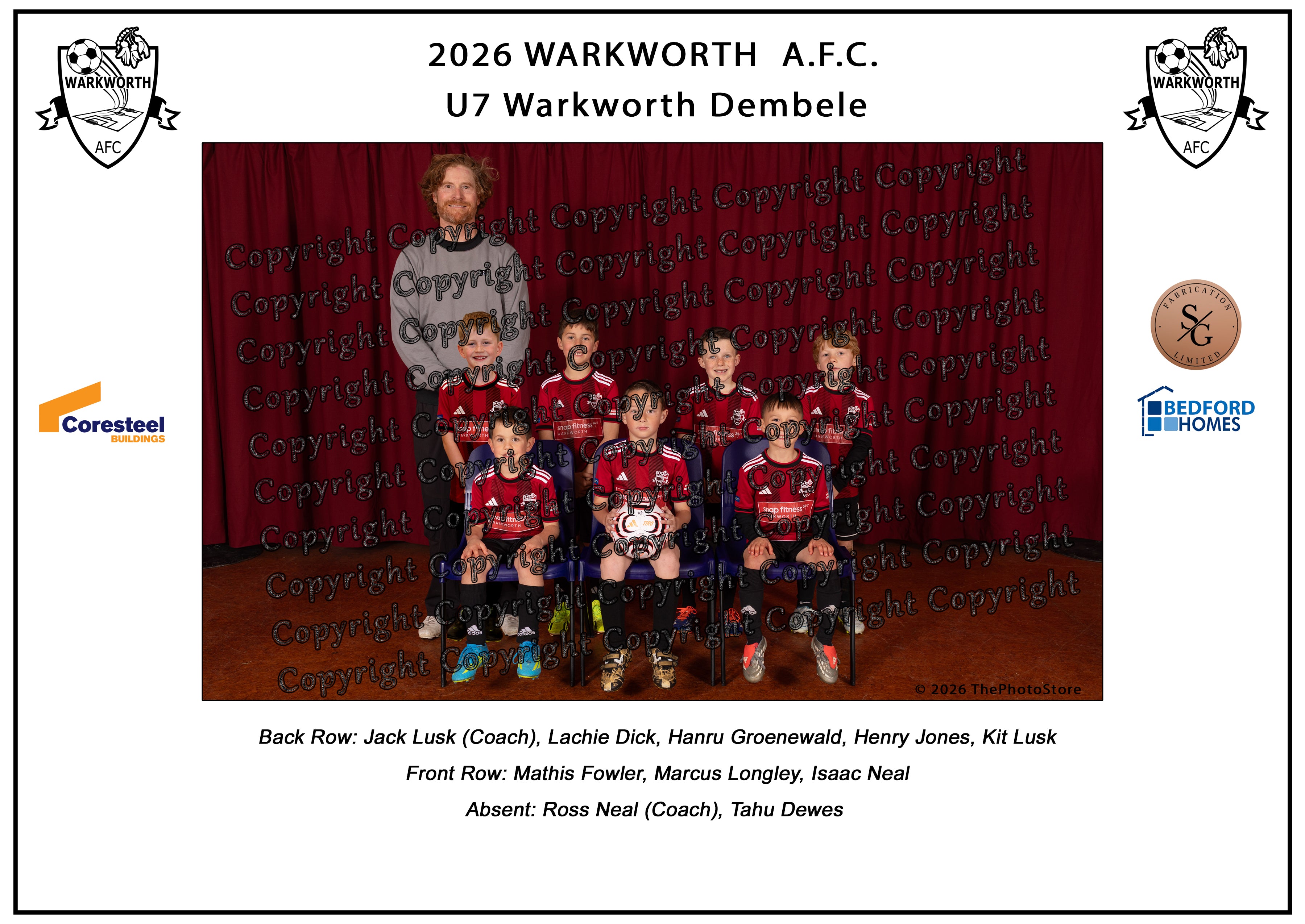 Warkworth Football Club Team Photos 2026