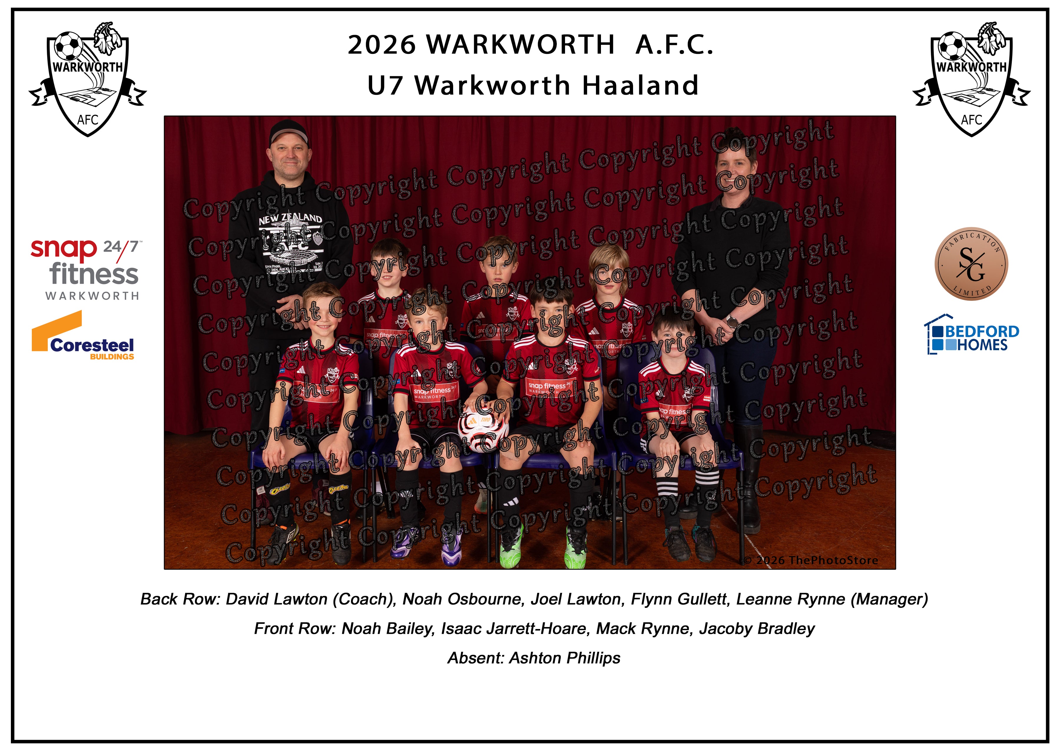 Warkworth Football Club Team Photos 2026