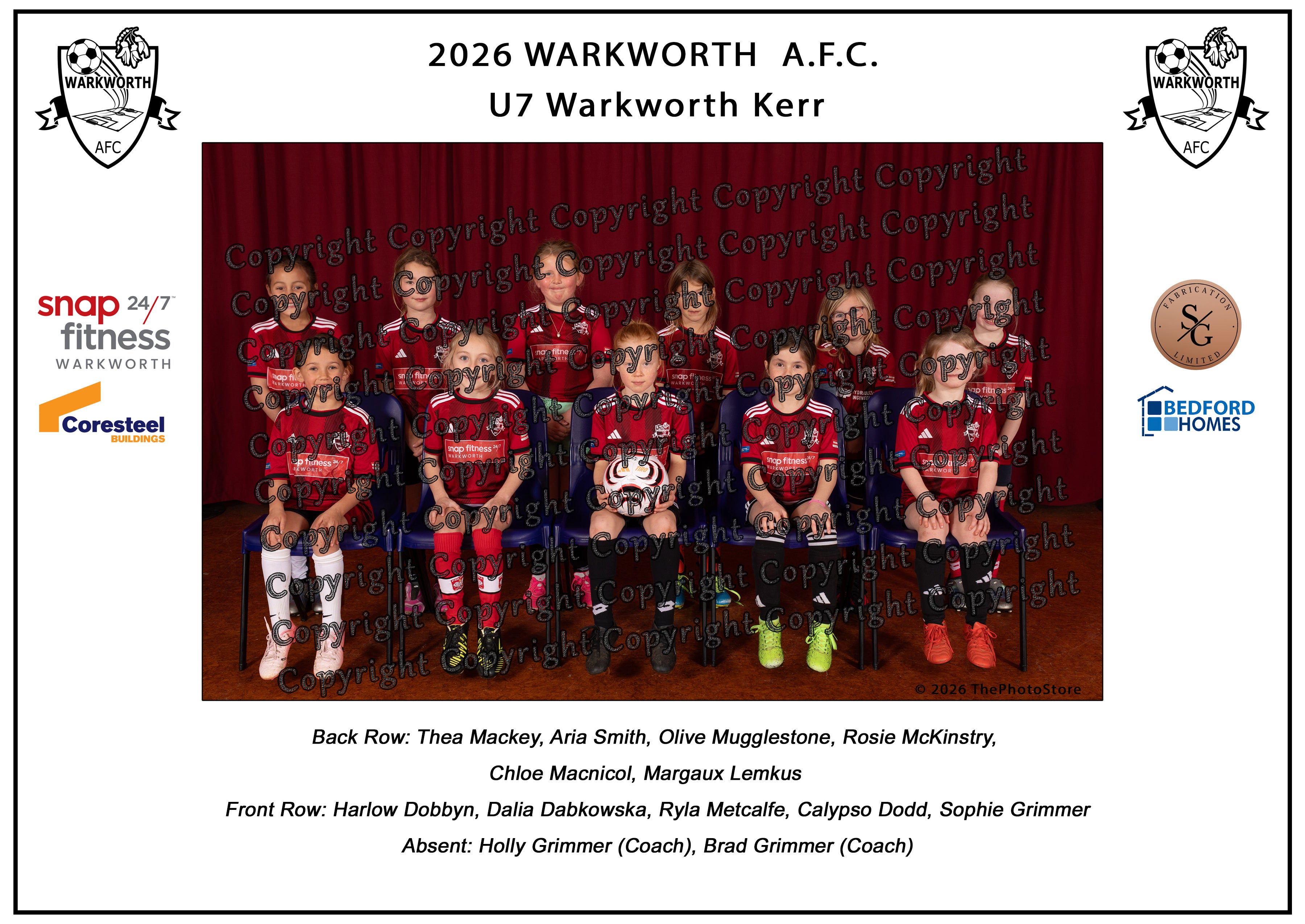 Warkworth Football Club Team Photos 2026