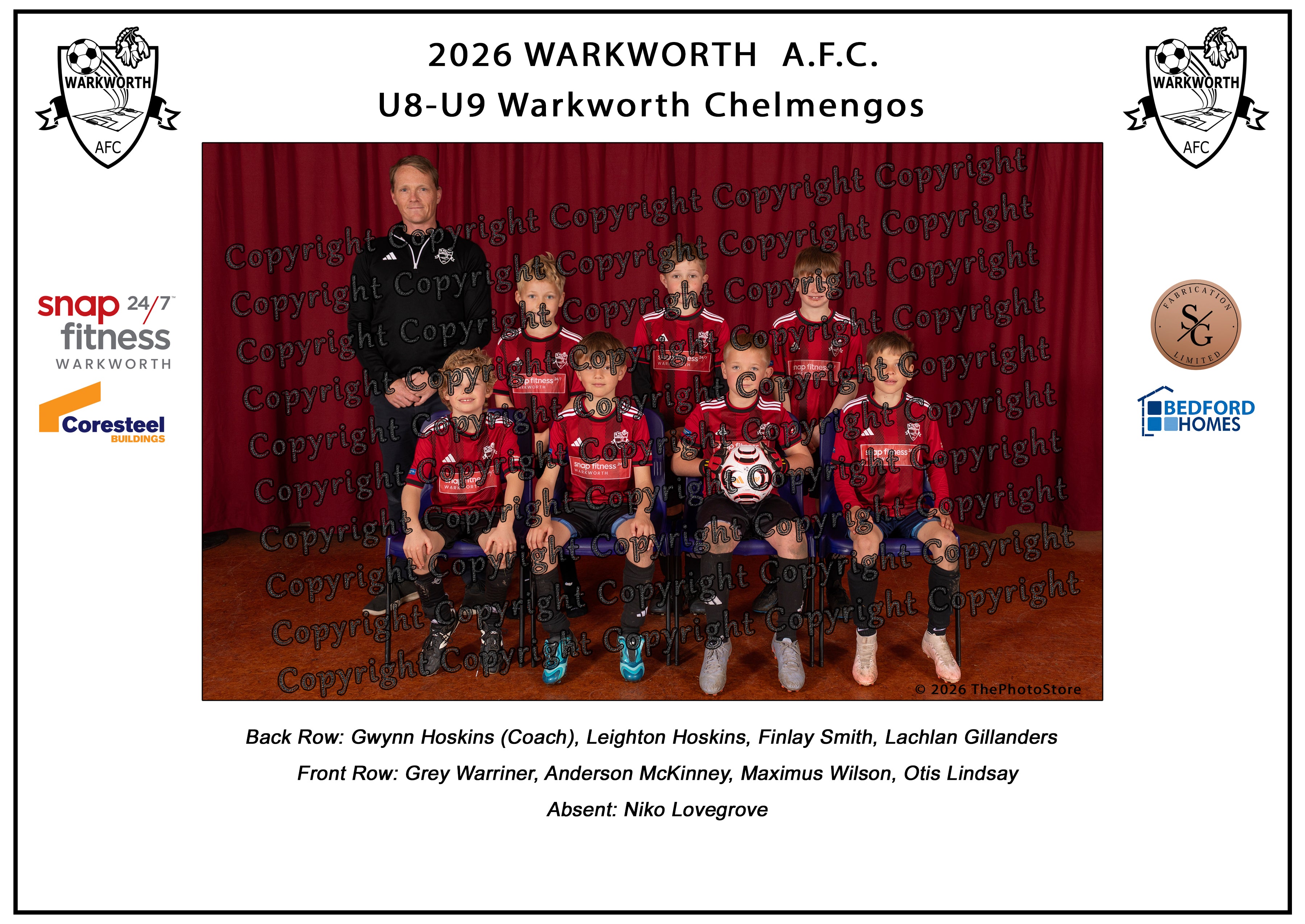 Warkworth Football Club Team Photos 2026