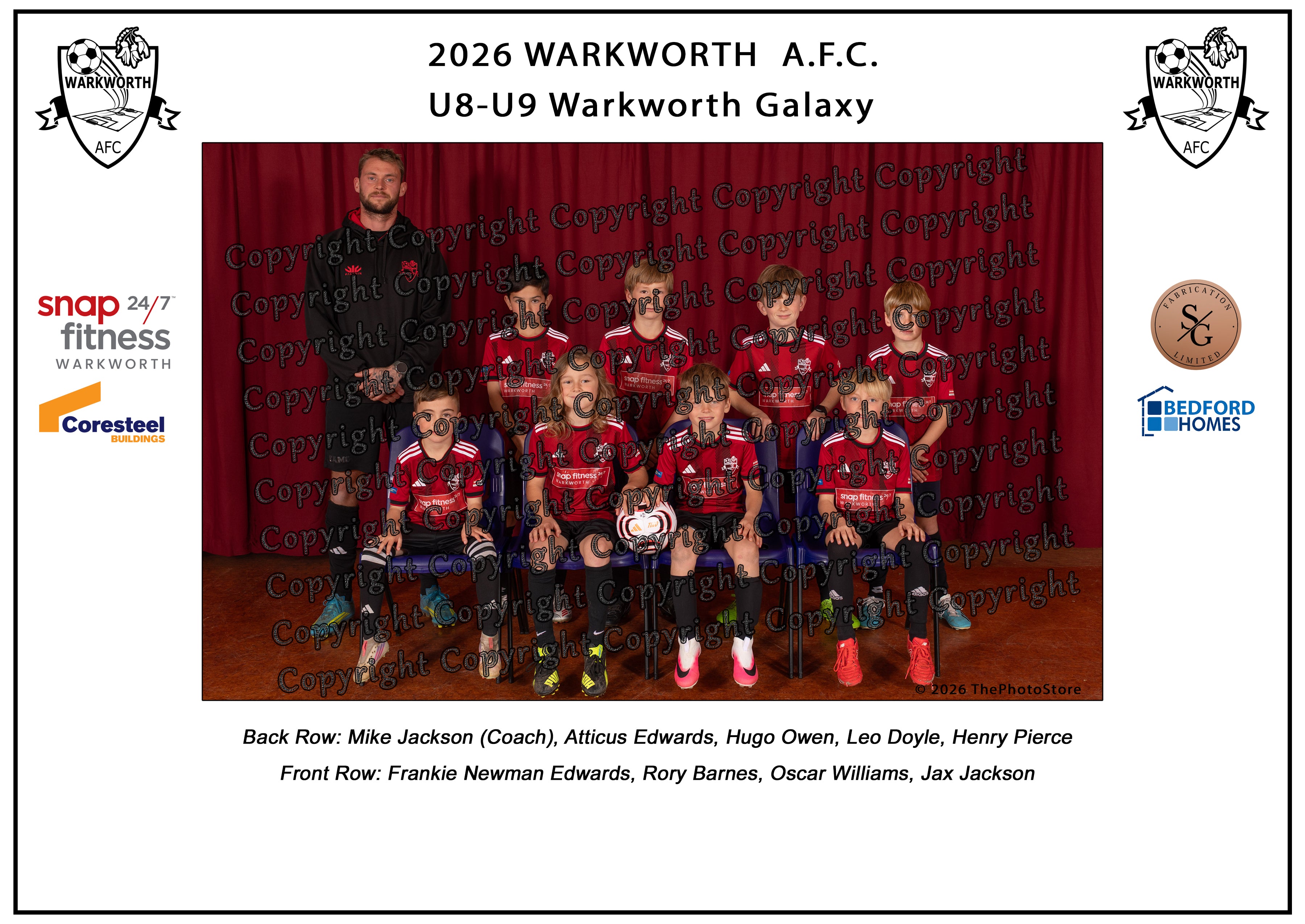 Warkworth Football Club Team Photos 2026