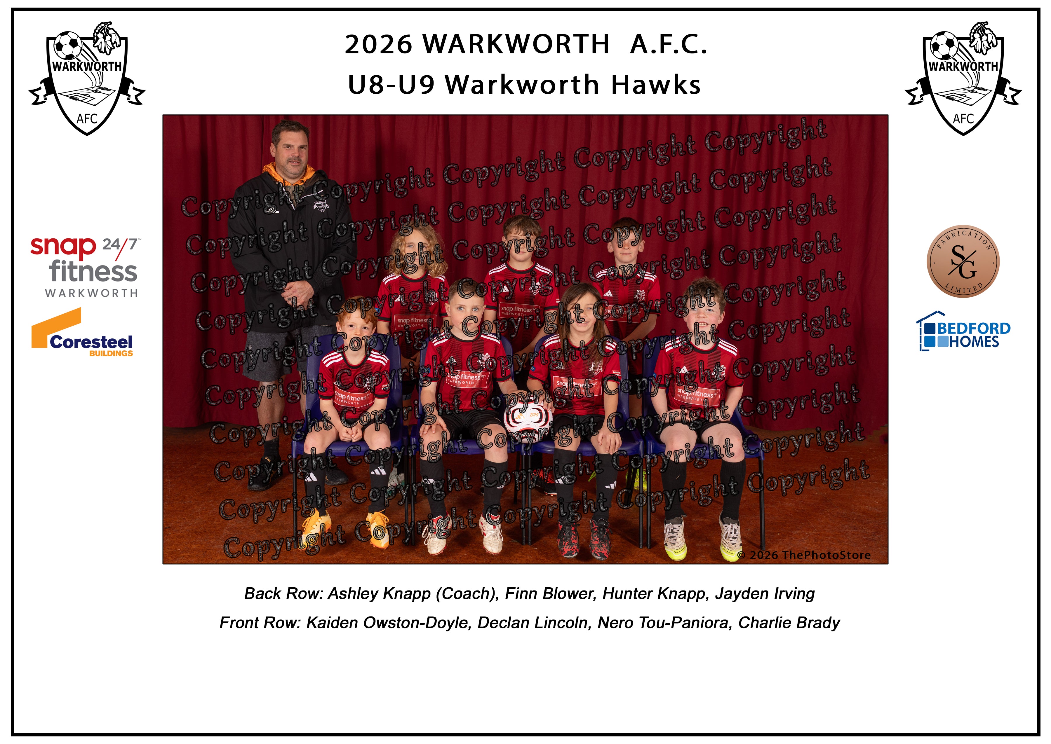 Warkworth Football Club Team Photos 2026
