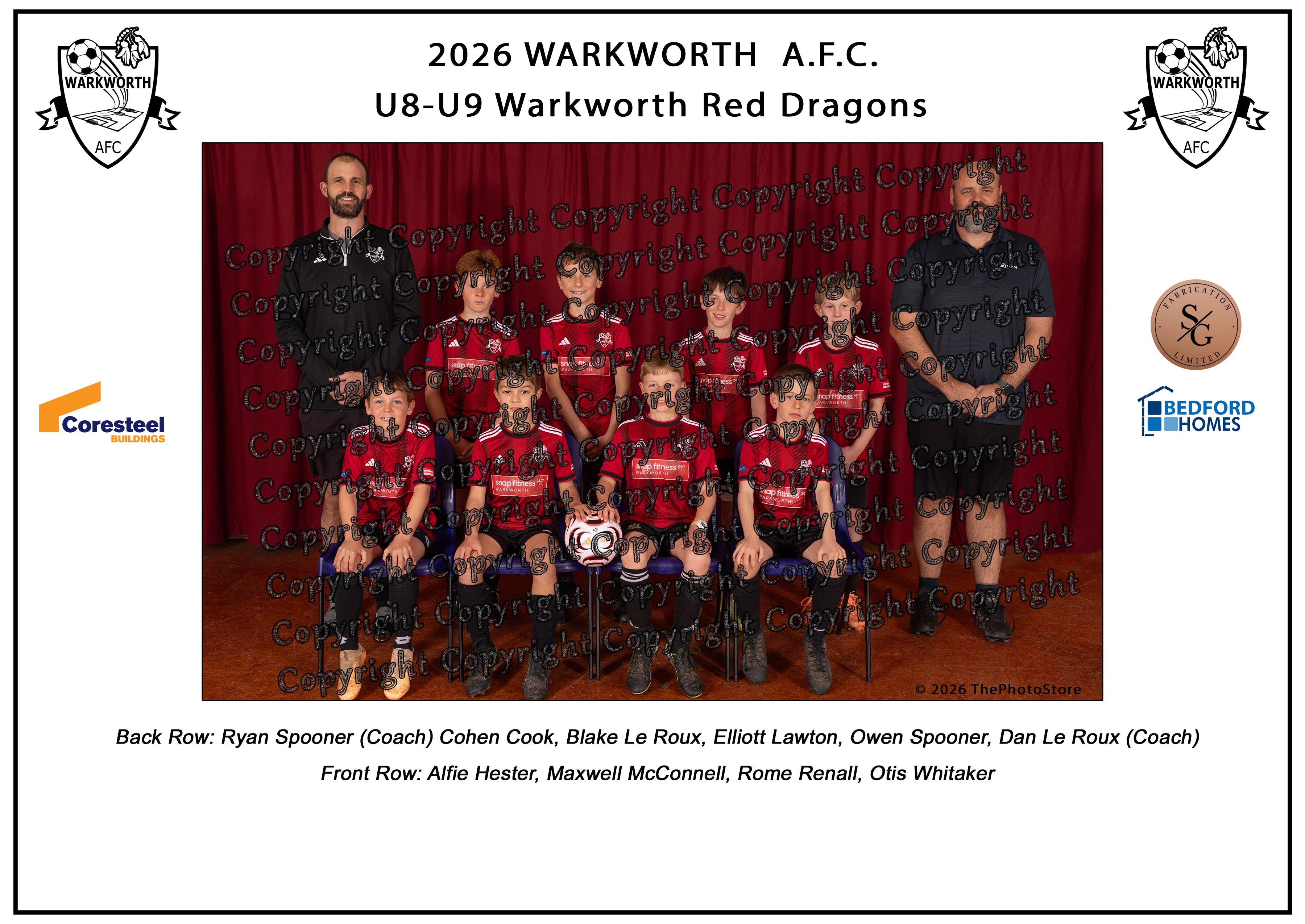 Warkworth Football Club Team Photos 2026