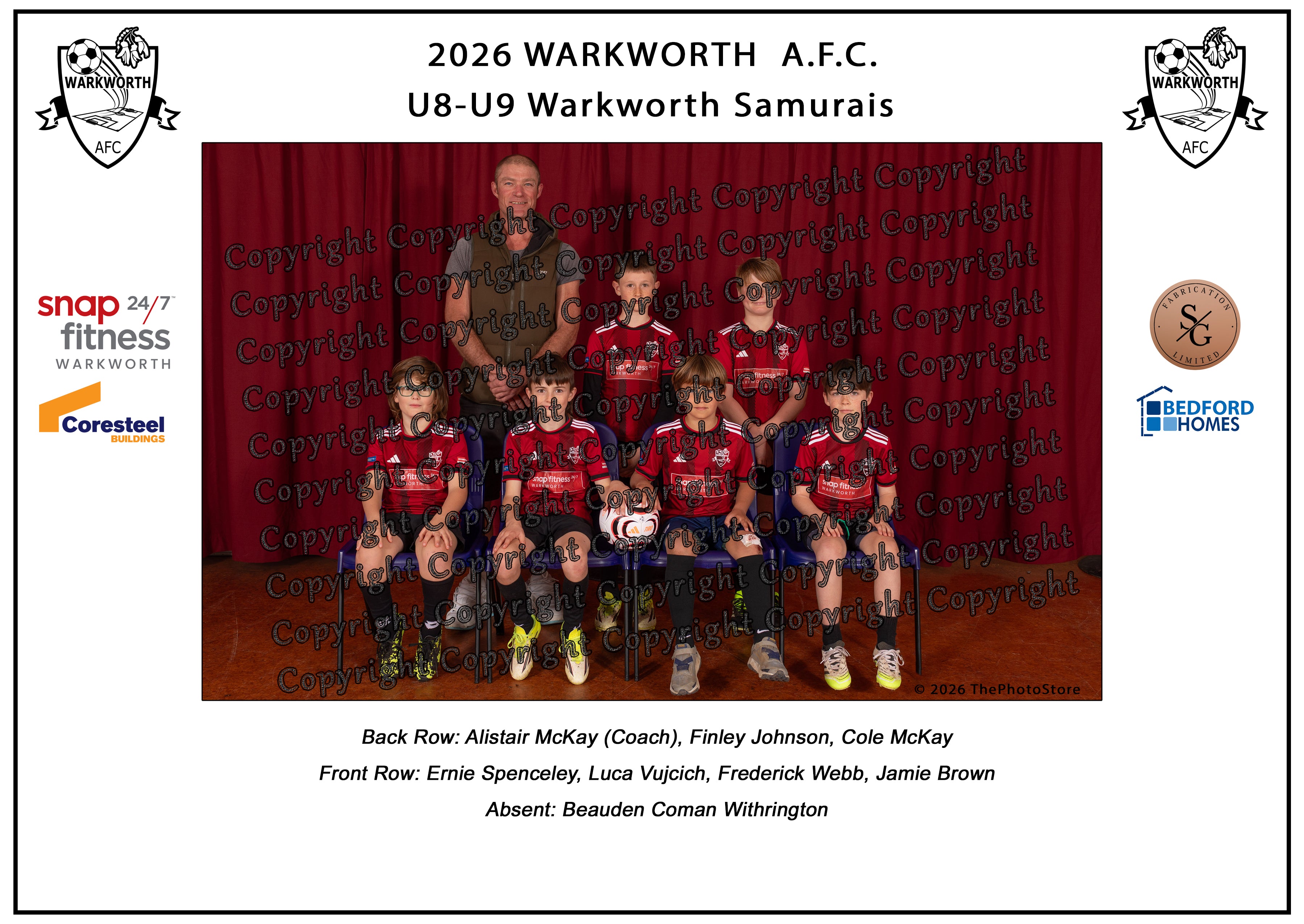 Warkworth Football Club Team Photos 2026