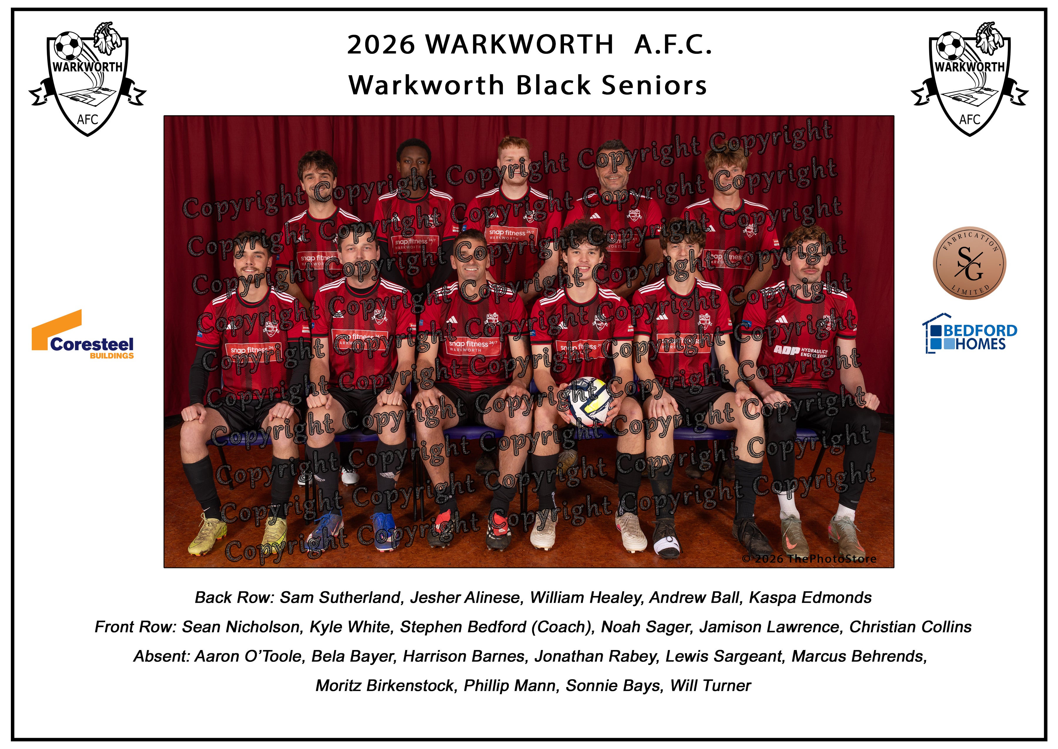 Warkworth Football Club Team Photos 2026