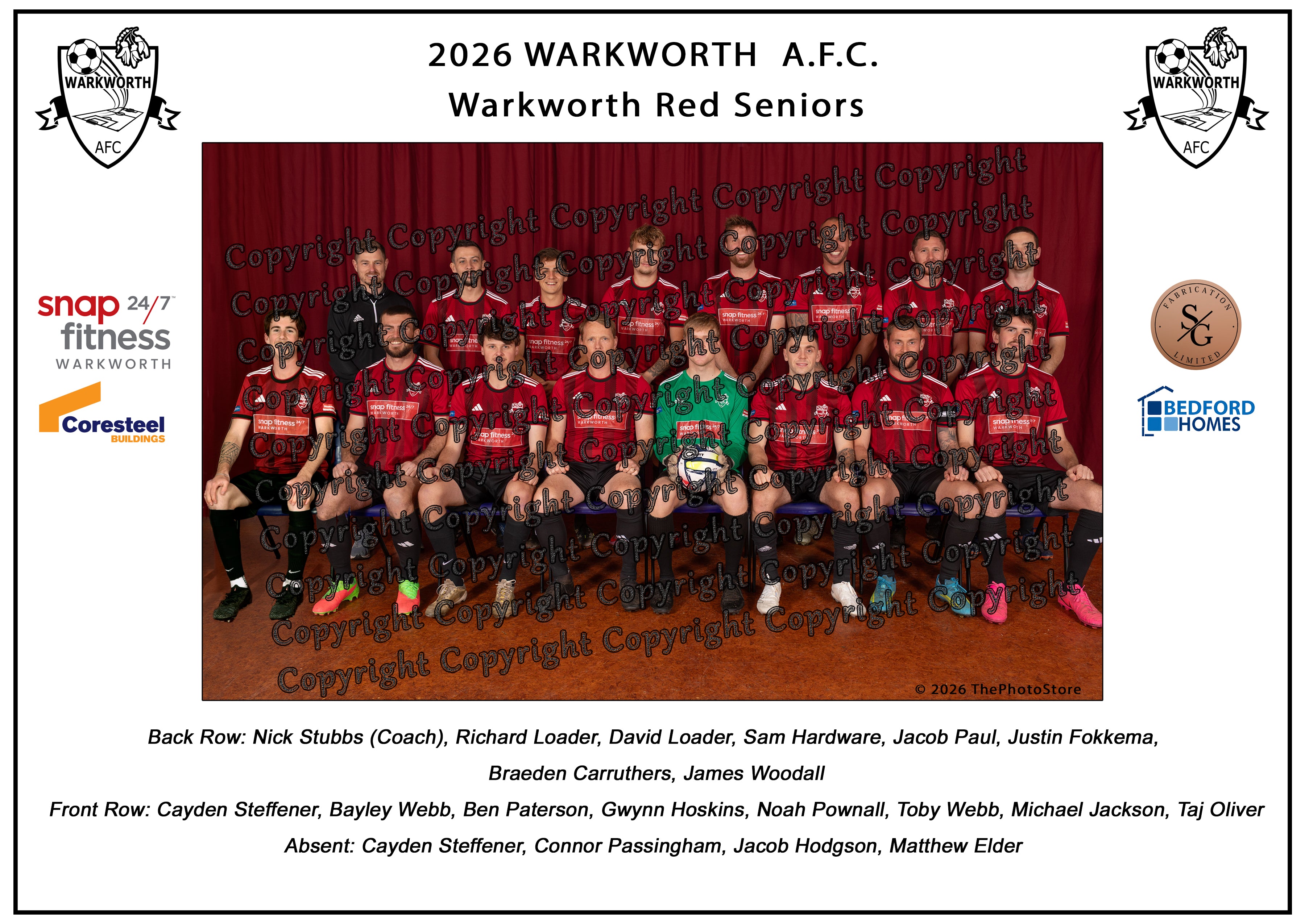 Warkworth Football Club Team Photos 2026
