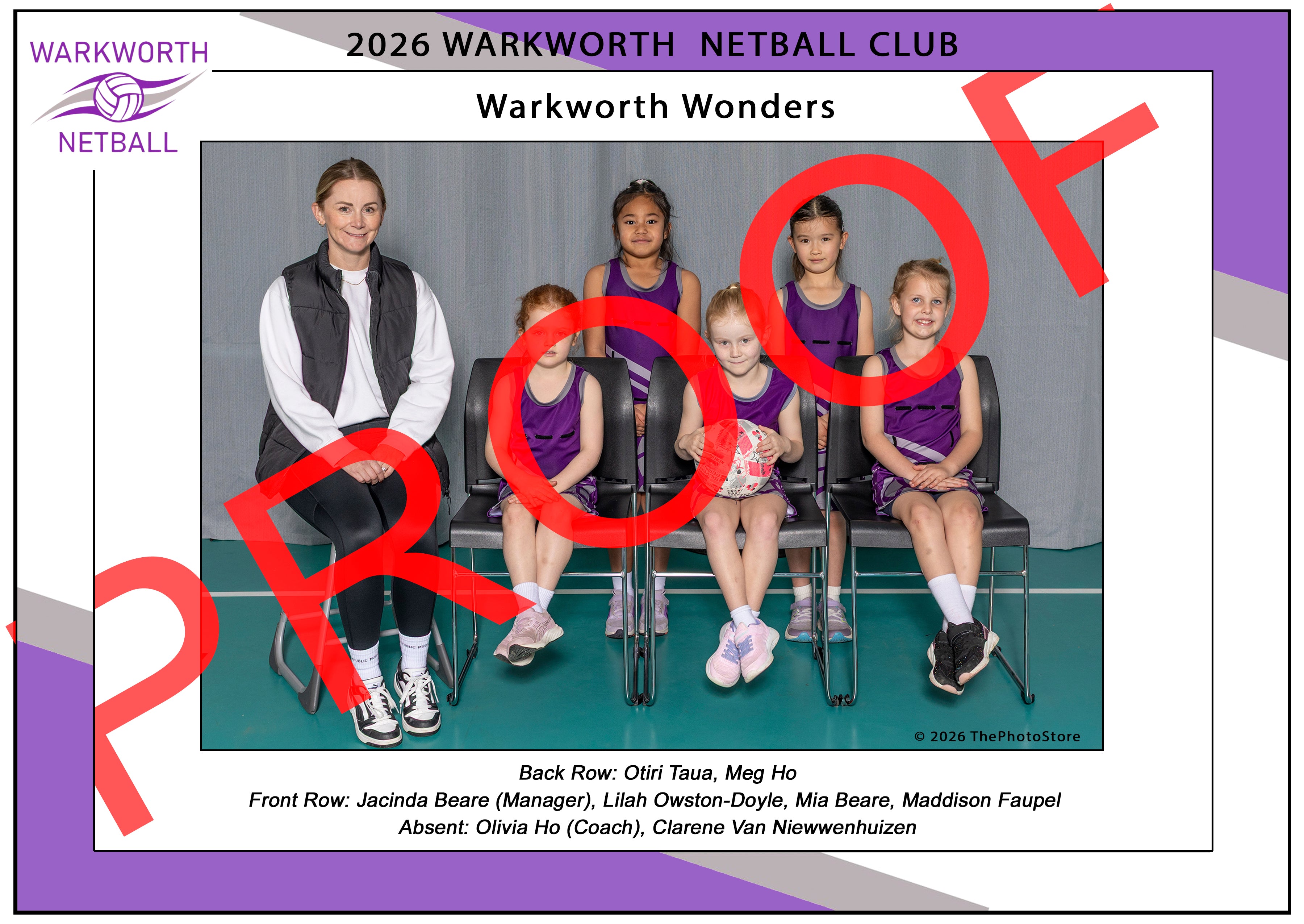 Warkworth Netball Club Team Photos