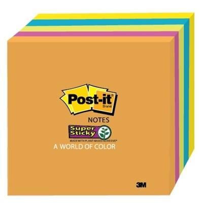 3M Post it notes - SUPER STICKY NOTES 76 X 76MM RIO DE JANEIRO PACK 5